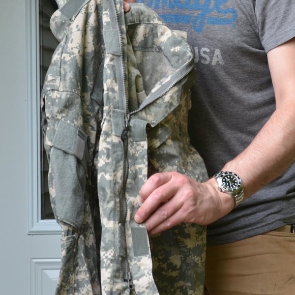 men's small regular army fatigues military jacket green camo camouflage cammo - Picture 5 of 8